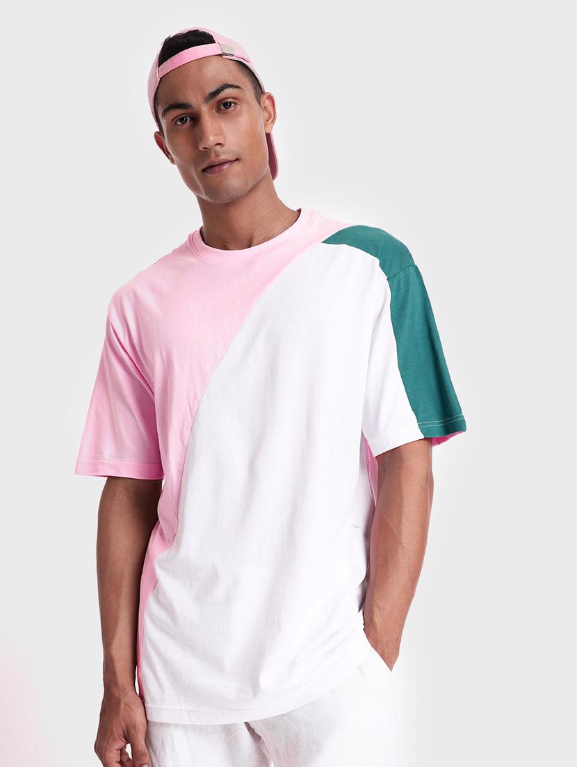 round neck color blocked regular t-shirt - 19826987 - Zoom Image - 0