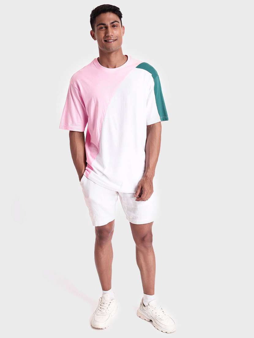 round neck color blocked regular t-shirt - 19826987 - Standard Image - 3