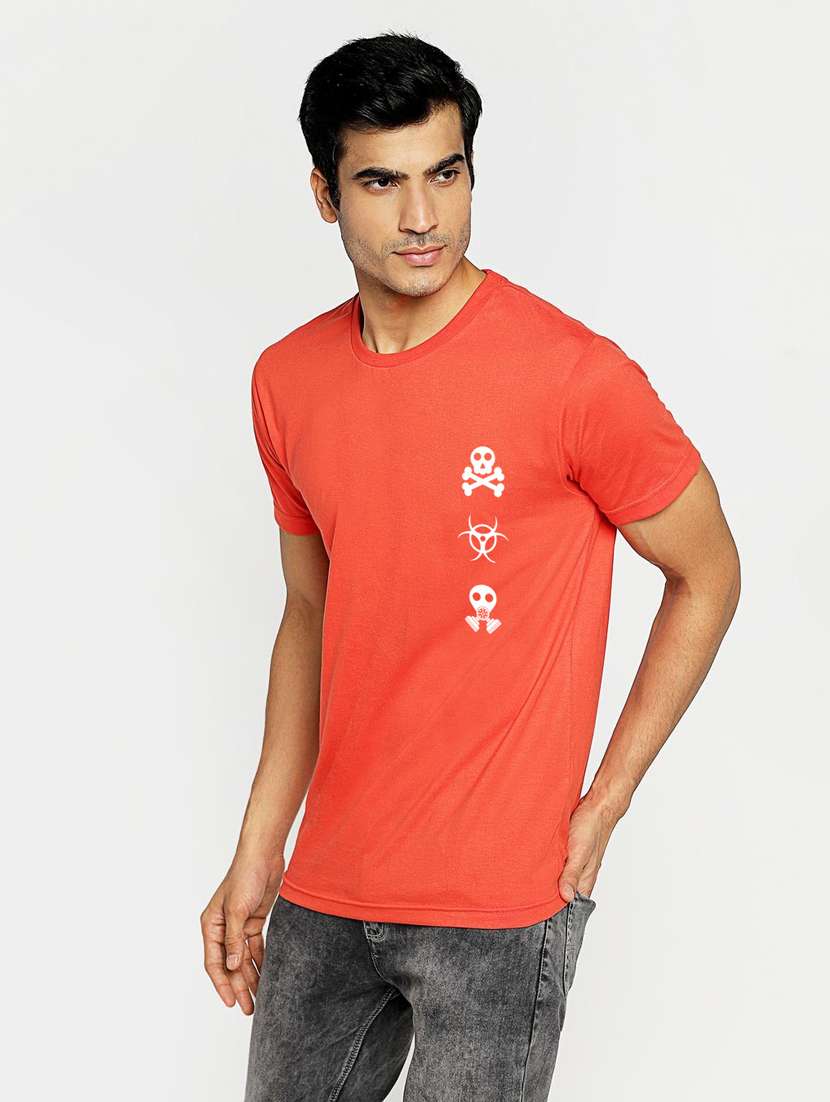 round neck typographic regular t-shirt - 19827189 -  Zoom Image - 0