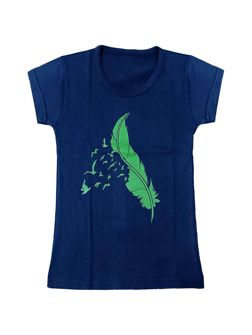 girls round neck printed regular tees - 19829626 -  Zoom Image - 0
