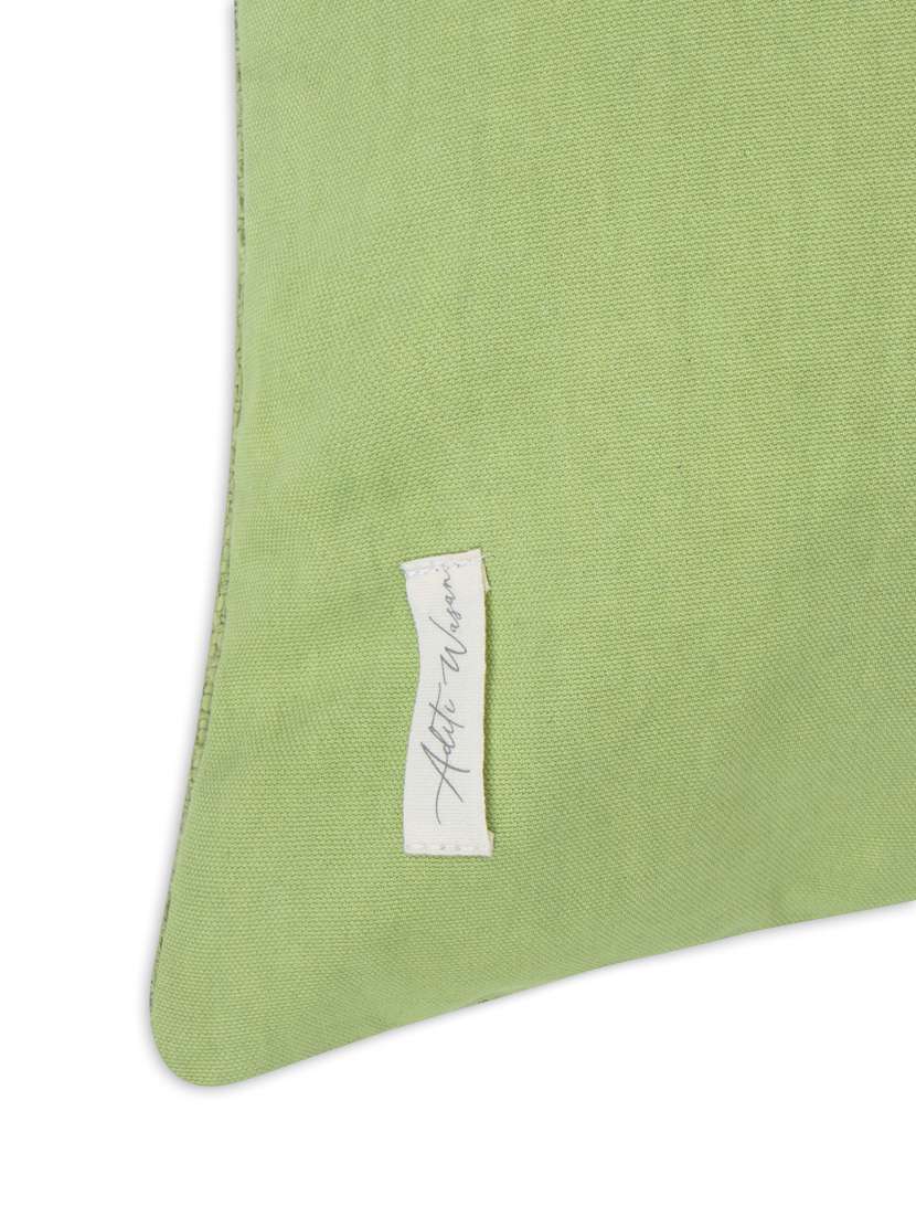 green cotton tweed weave cushion cover - 19831179 -  Standard Image - 3