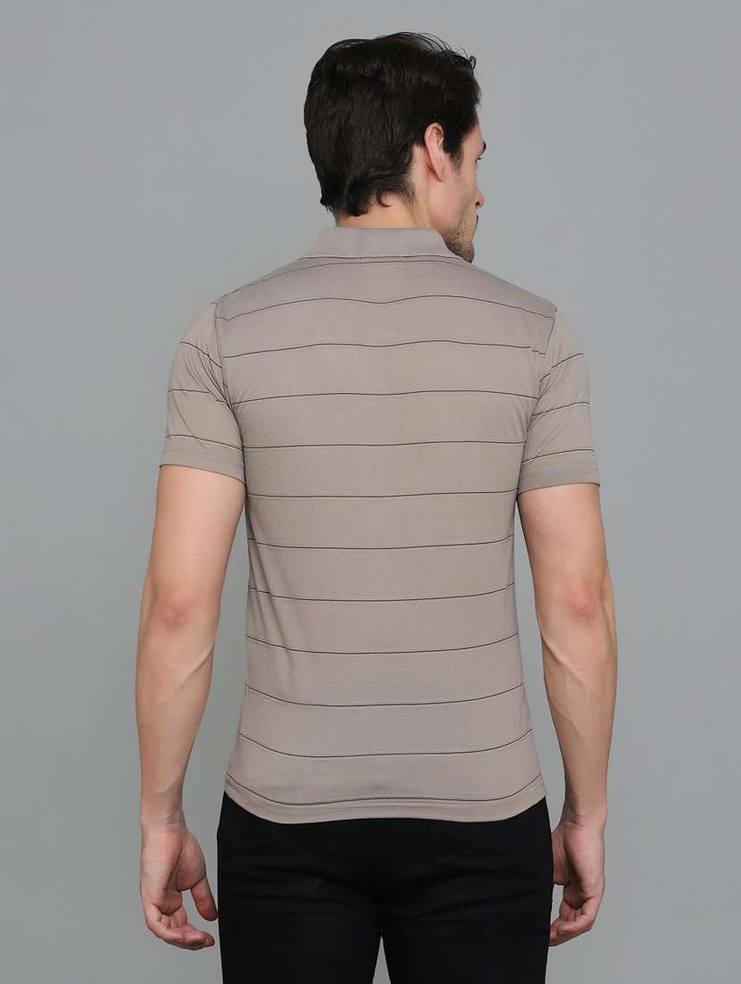 men striped cotton polo t-shirt - 19833909 - Standard Image - 3
