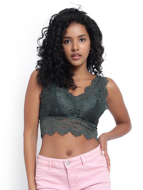 lace work padded bralette - 19838524 - Standard Image - 0