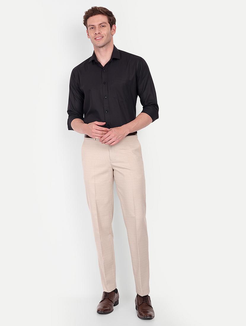 checkered flat front formal trousers - 19838964 - Standard Image - 3