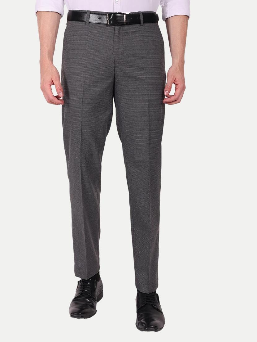 checkered flat front formal trousers - 19838966 -  Zoom Image - 0