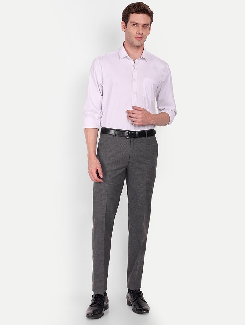 checkered flat front formal trousers - 19838966 - Standard Image - 3
