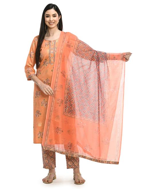 printed kurta pant set with dupatta - 19839123 - Standard Image - 0
