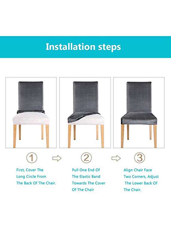 pack of 4 blue printed chair cover - 19839403 -  Standard Image - 3