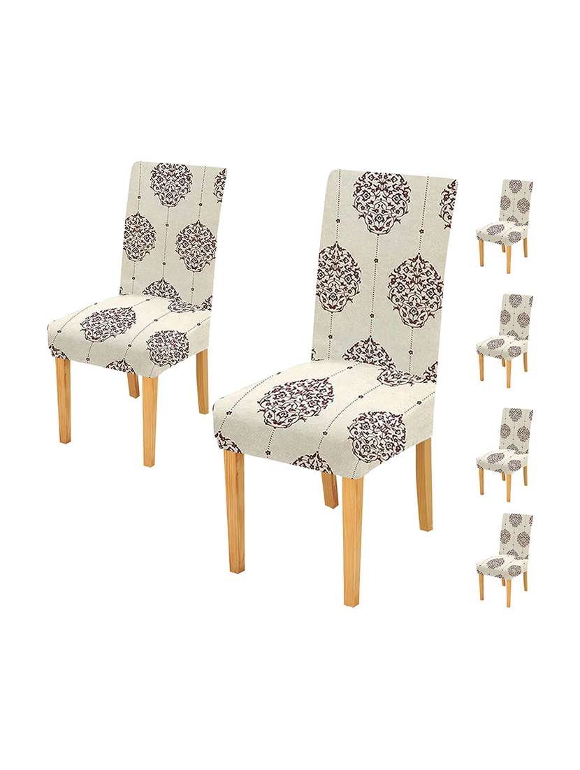  pack of 2 white printed chair cover