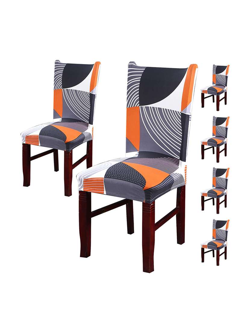pack of 2 multi colored printed chair cover