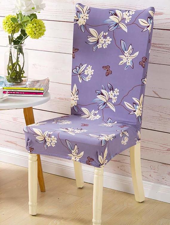 purple printed chair cover - 19839451 -  Zoom Image - 0