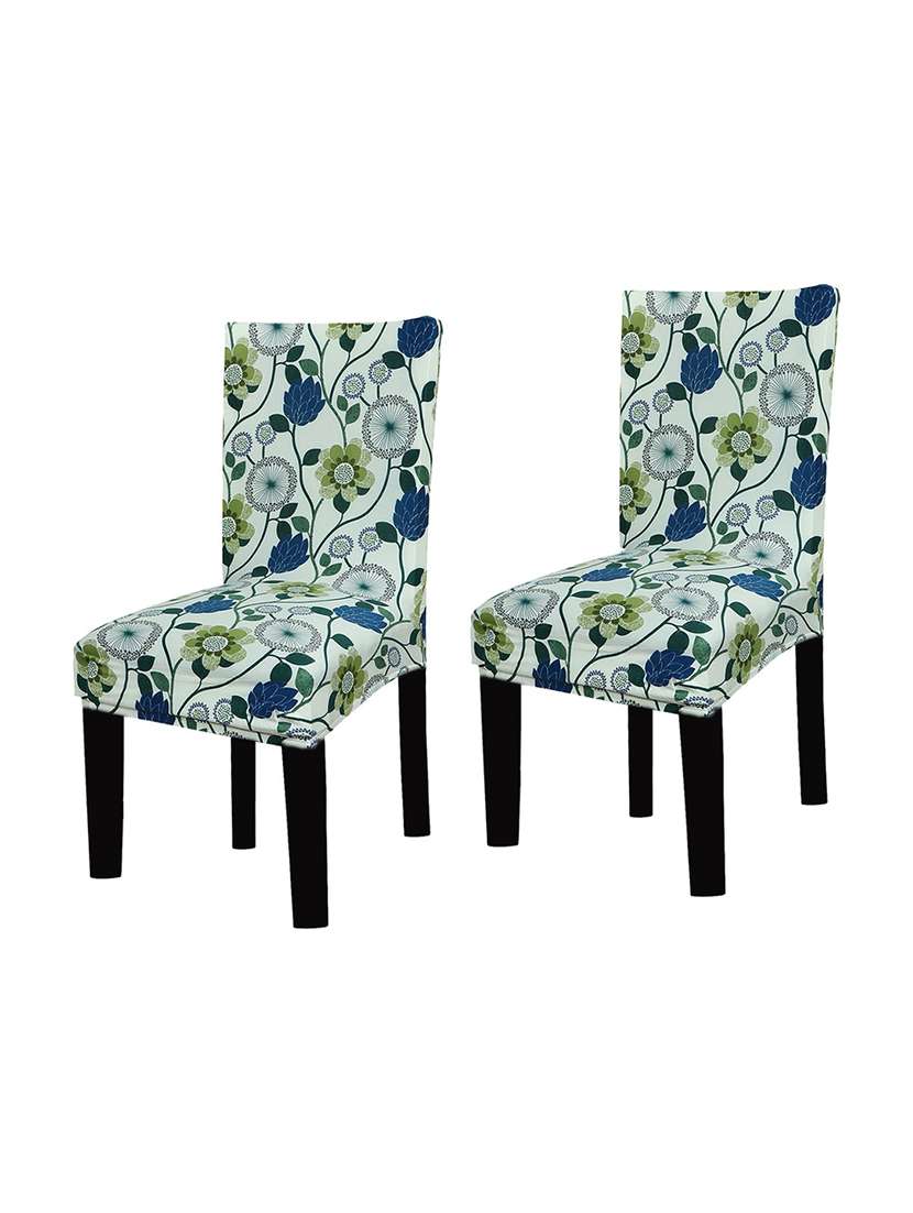 pack of 2 sea green printed chair cover