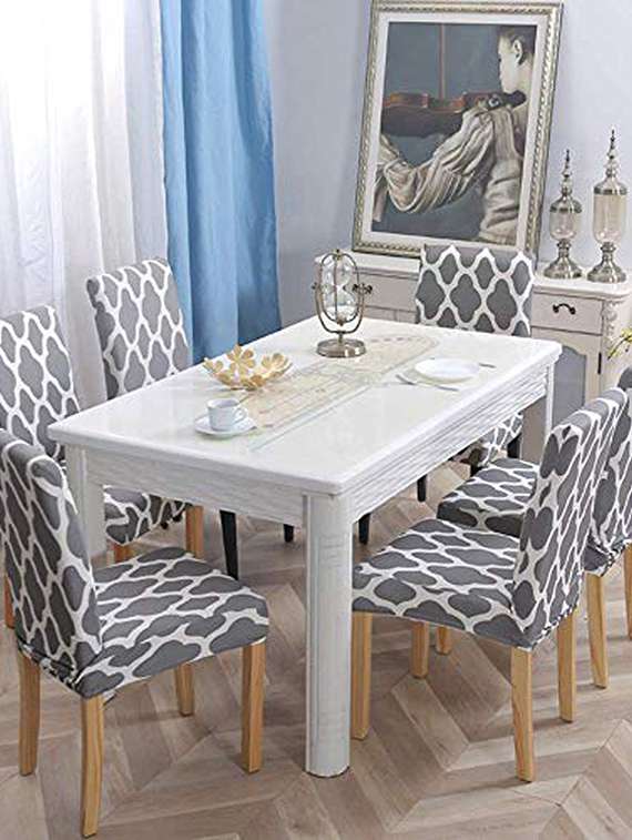 pack of 6 grey printed chair cover - 19839504 -  Standard Image - 3