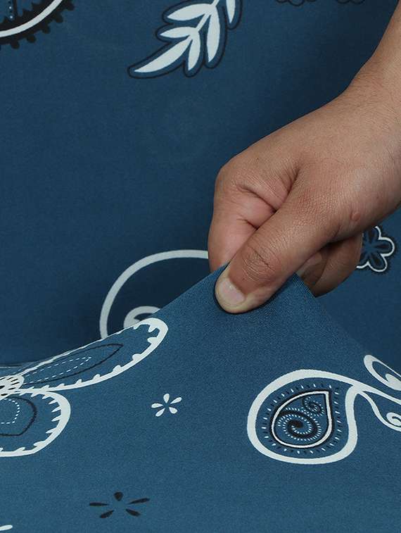 pack of 6 blue printed chair cover - 19839516 -  Standard Image - 3