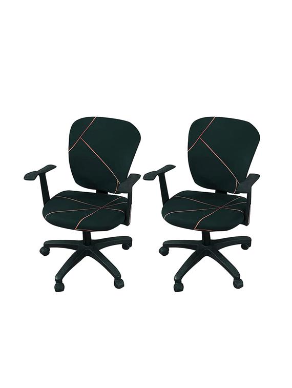 pack of 2 black printed chair cover - 19839576 - Standard Image - 3
