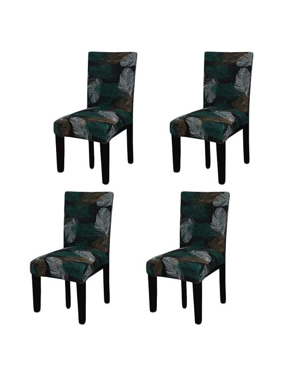 pack of 4 black printed chair cover - 19839582 -  Standard Image - 3