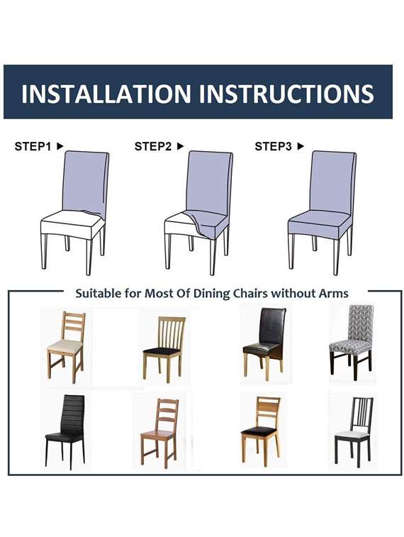 pack of 4 navy blue printed chair cover - 19839593 -  Standard Image - 3