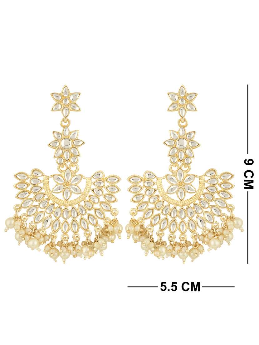 gold alloy chandellier earring - 19839910 -  Standard Image - 3