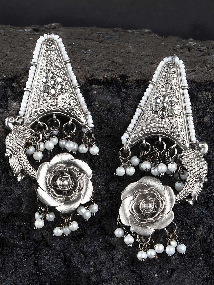 silver alloy drop earring