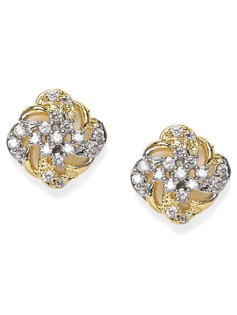 gold brass studs earring - 19839923 -  Zoom Image - 0