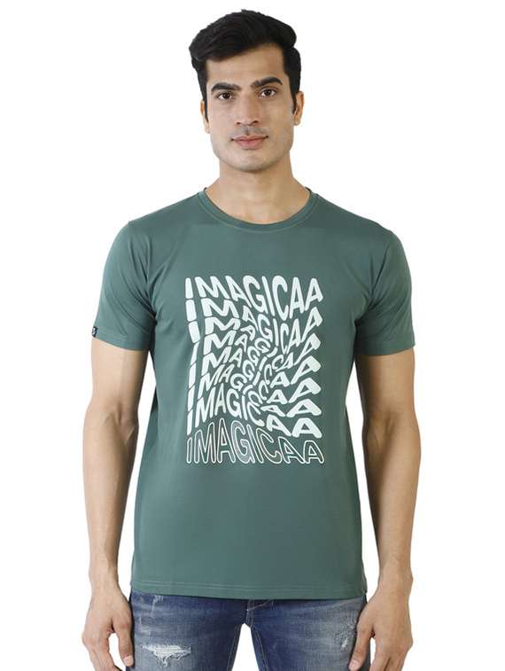 crew neck chest print t-shirt