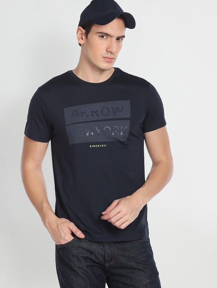 crew neck chest print t-shirt - 19840048 - Zoom Image - 0