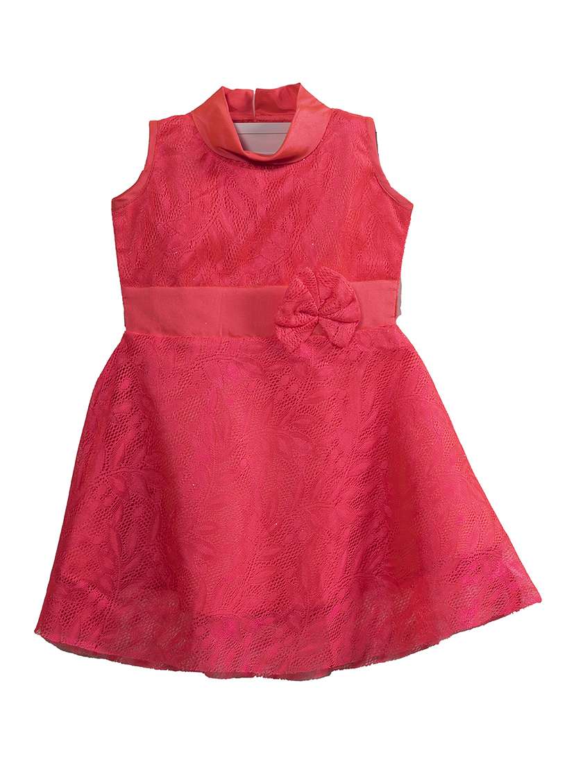 girls high neck sleeveless frock