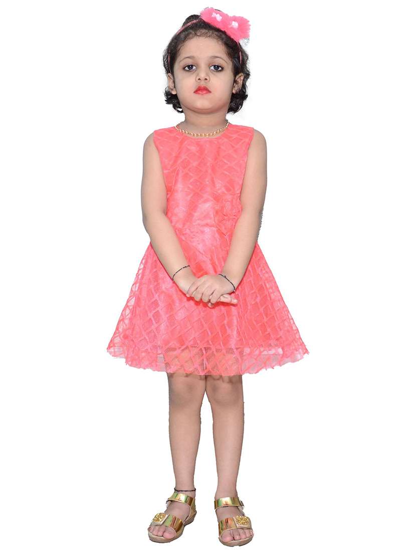 girls round neck sleeveless frock