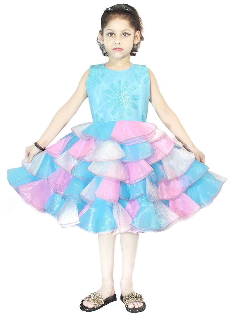 girls round neck sleeveless frock