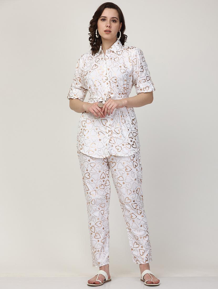 white printed top and trouser co-ord set - 19840827 - Zoom Image - 0