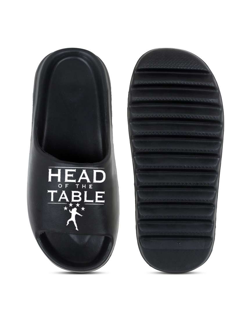 black rubber slip on flip flops - 19843010 -  Standard Image - 5