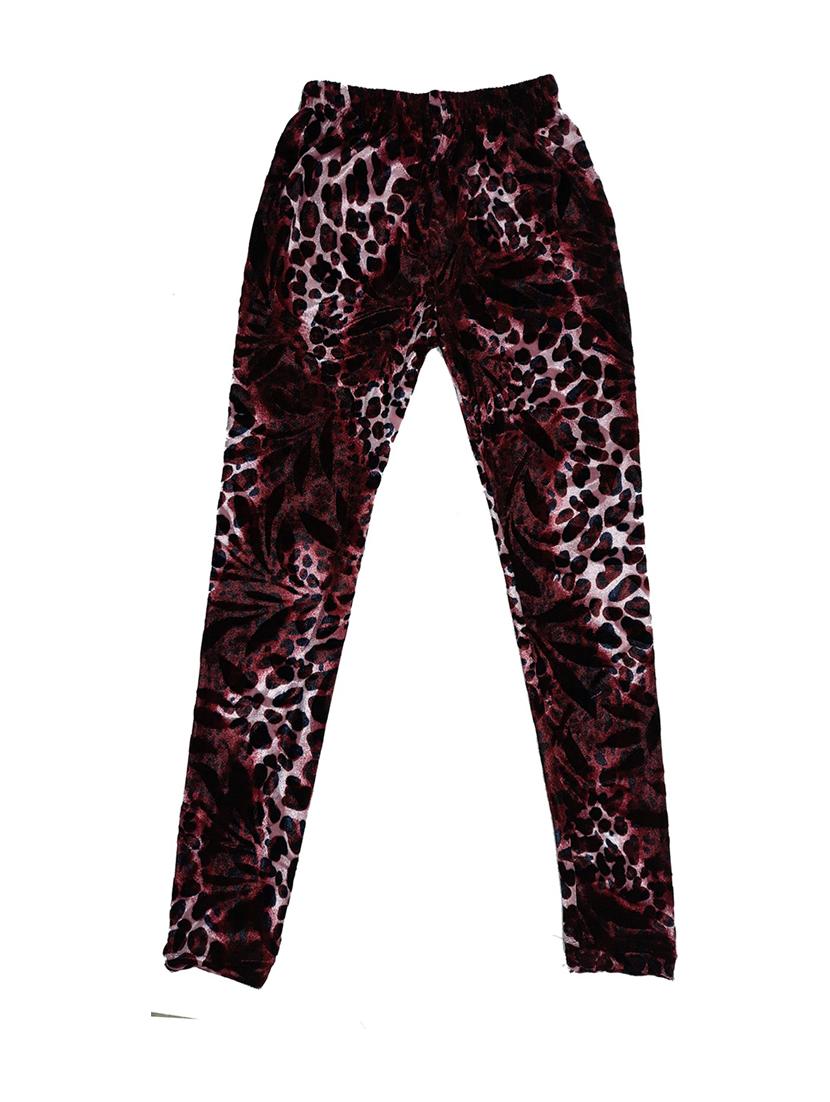 brown printed velvet leggings - 19844497 -  Zoom Image - 0