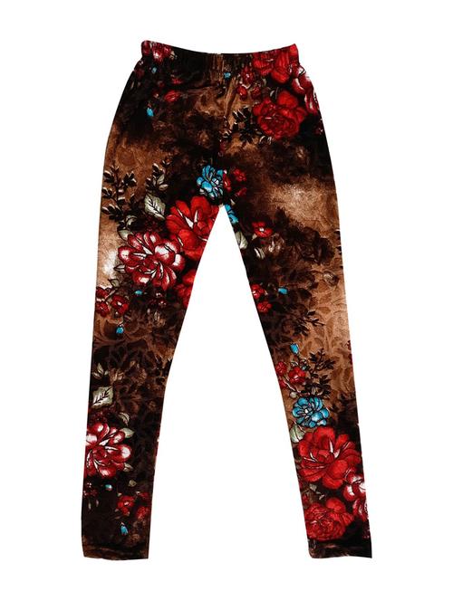 brown printed velvet leggings - 19844535 - Standard Image - 0