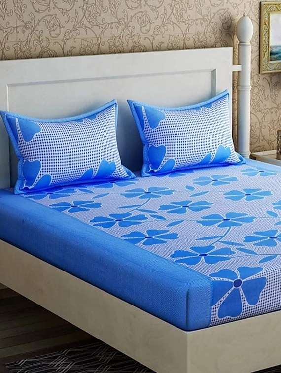 printed bedsheet with pillow covers