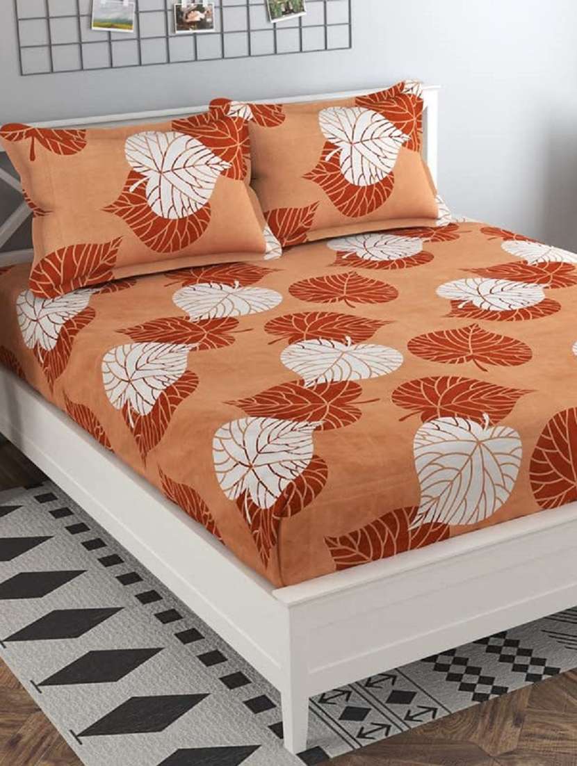 printed bedsheet with pillow covers