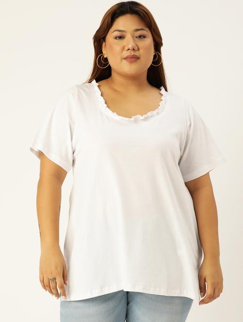 women's plain round neck t-shirt - 19847111 - Standard Image - 0