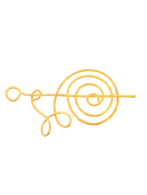 gold plated metalic hair bun pin - 19847119 -  Standard Image - 0