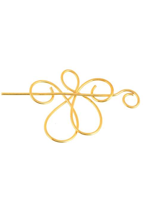 gold plated metallic hair bun pin - 19847121 -  Standard Image - 0