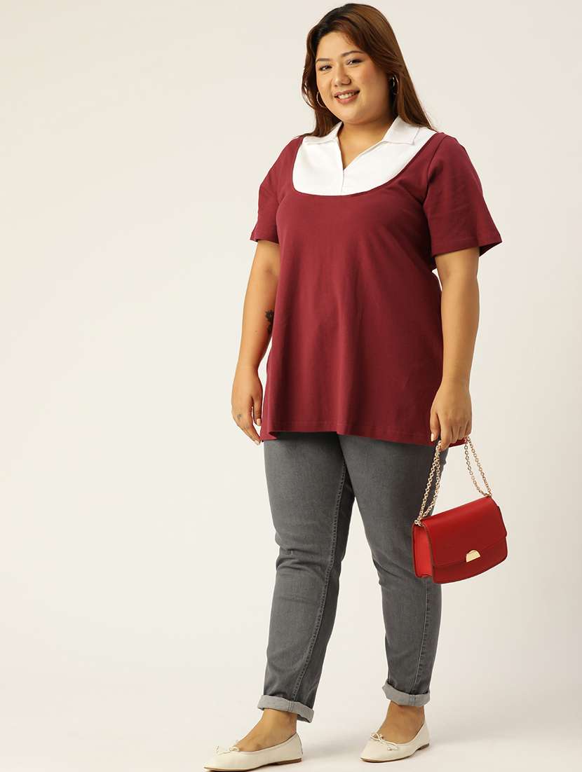 women's straight collared top - 19847124 - Standard Image - 3