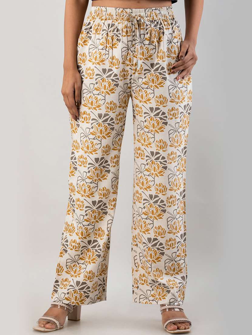 mid rise printed wide leg trouser - 19847182 -  Zoom Image - 0