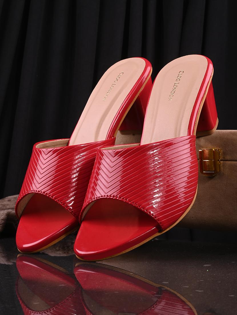 red synthetic slip on sandals - 19847454 - Zoom Image - 0