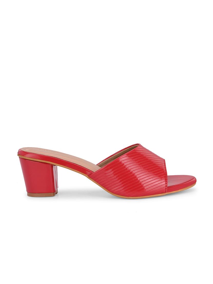 red synthetic slip on sandals - 19847454 - Standard Image - 3