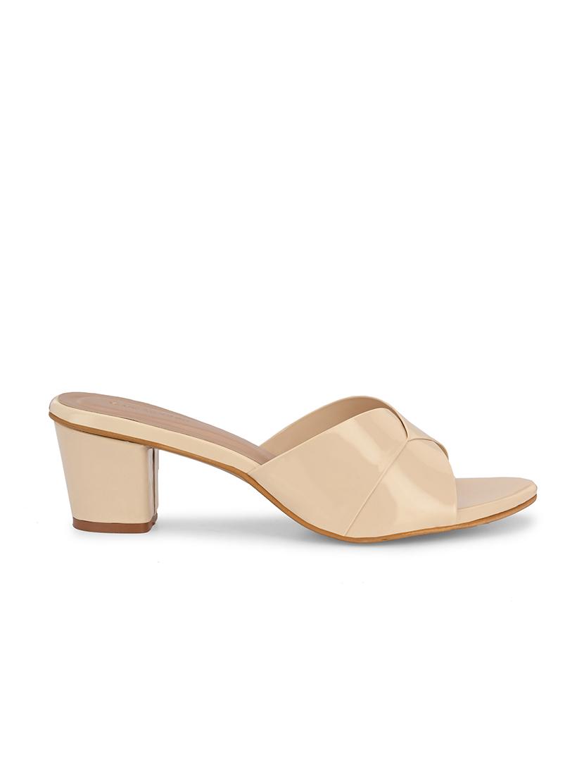 beige synthetic slip on sandals - 19847455 - Standard Image - 3