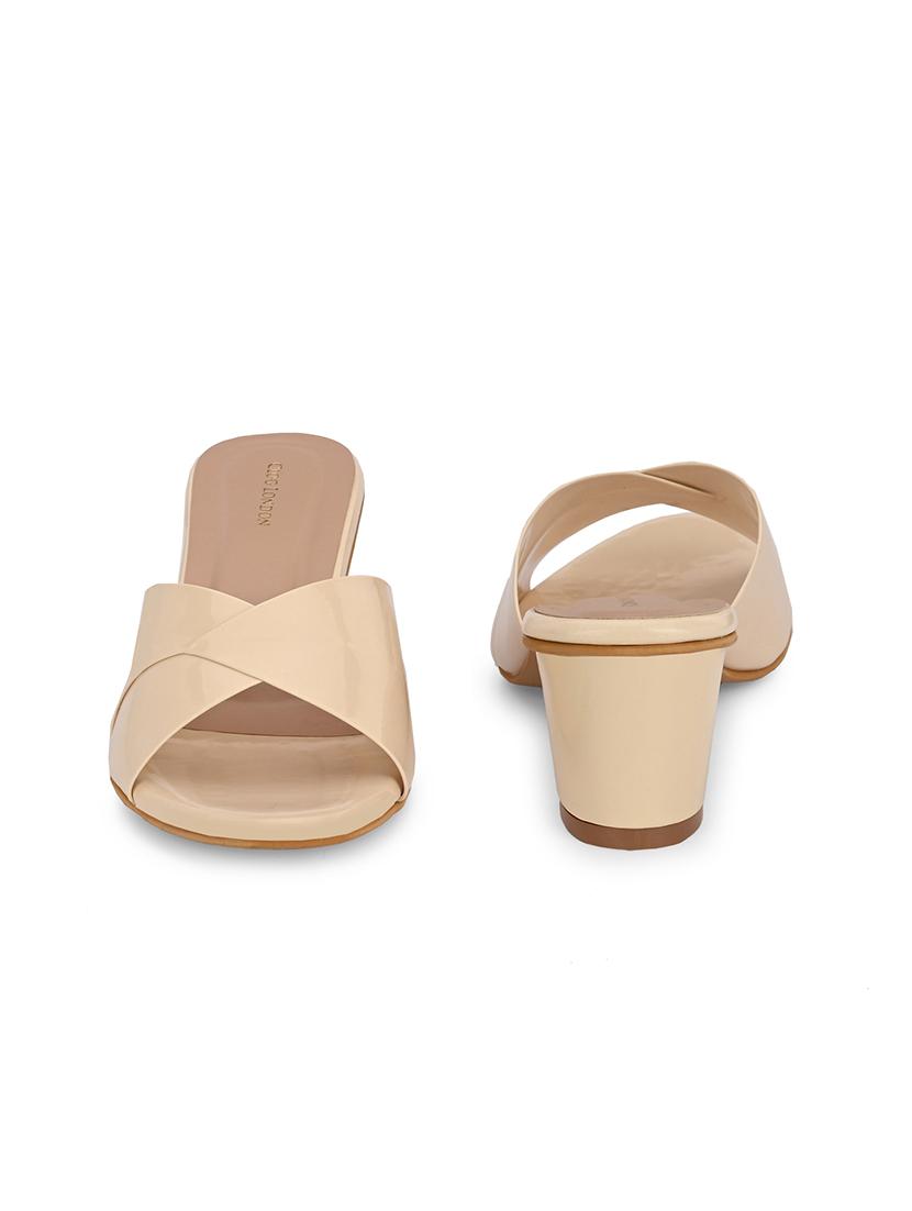 beige synthetic slip on sandals - 19847455 - Standard Image - 5