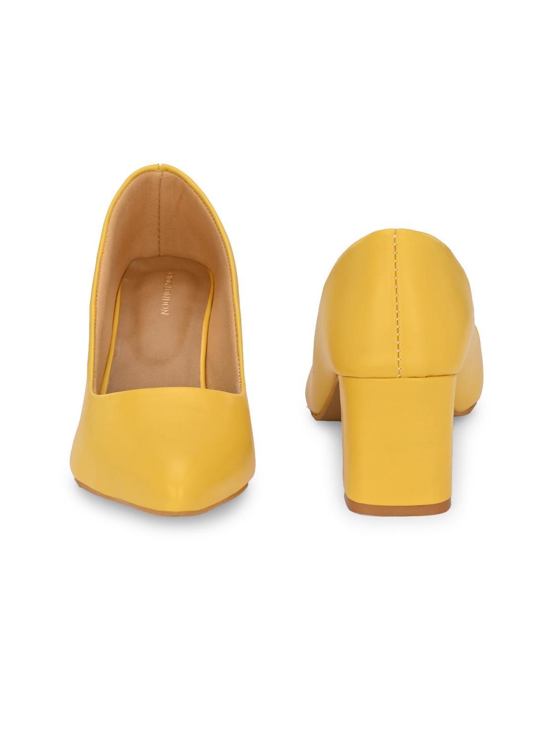 yellow synthetic slip on pumps - 19847458 - Standard Image - 3