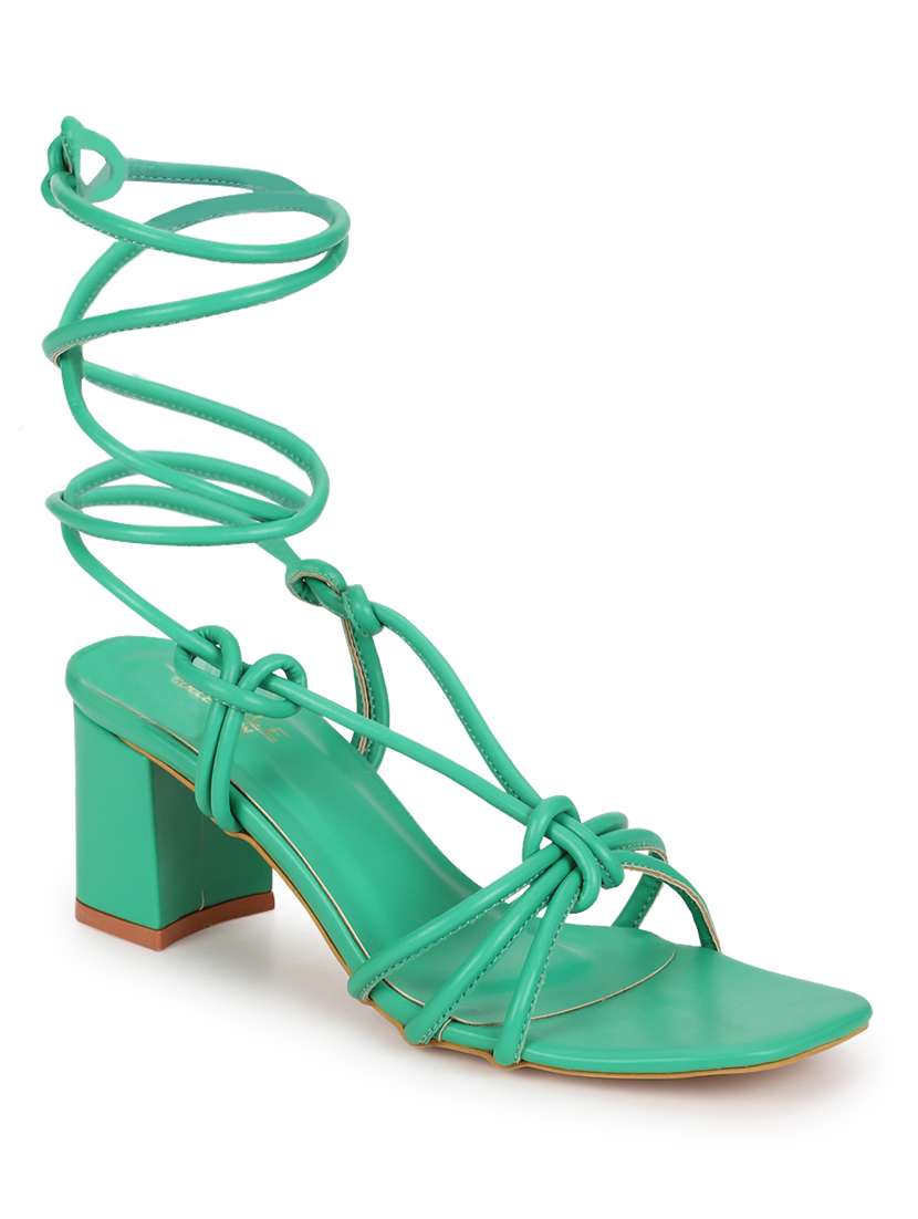 green tie up strappy sandal - 19848027 - Zoom Image - 0