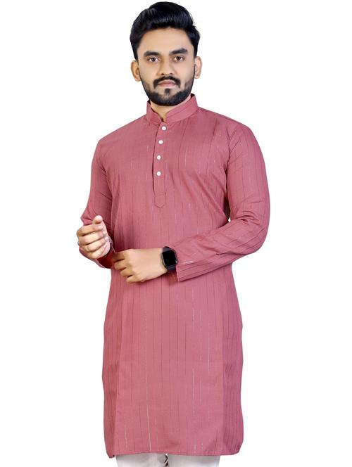men self design cotton kurta - 19848106 - Standard Image - 0