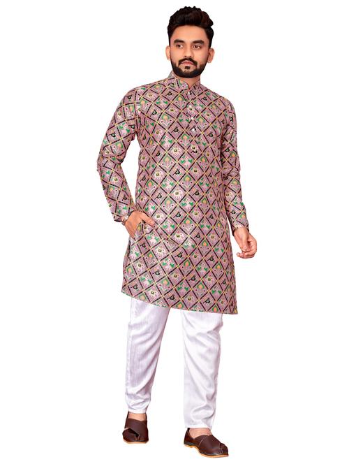 men printed cotton kurta - 19848128 - Standard Image - 0