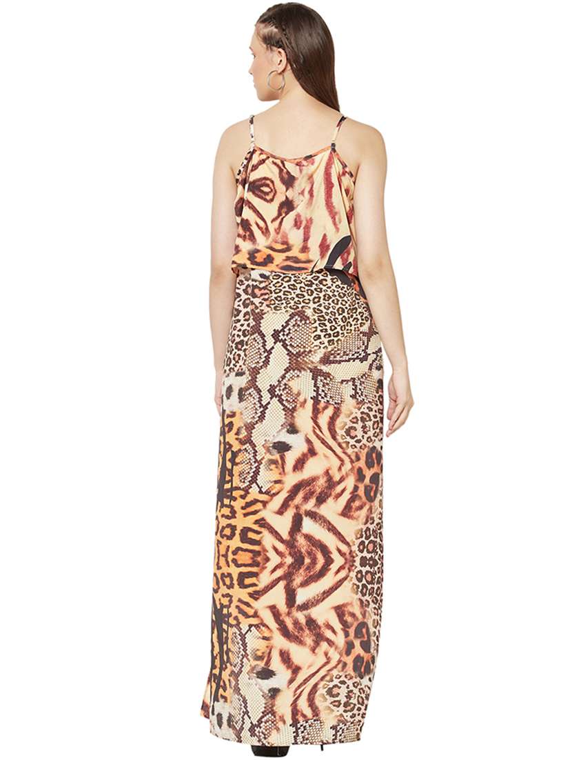 women's high low animal print dress - 19848438 - Standard Image - 3