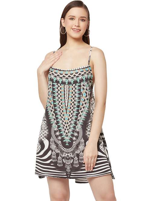 women's fit & flare abstract dress - 19848440 -  Standard Image - 0